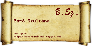Báró Szultána névjegykártya